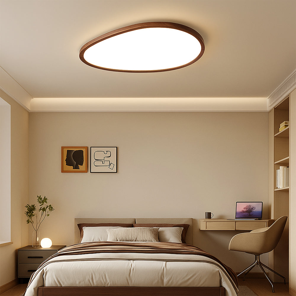 Ultra Thin Dark Wooden Ceiling Lamp 0