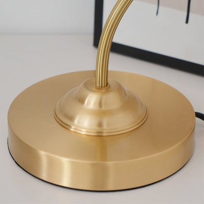 ChicBreeze – Lámpara de Mesa de Latón y Vidrio con Diseño de Paraguas