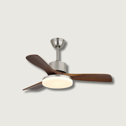 LuxeBreeze - Ventilador de Techo de Madera con Brillo Sutil y Estilo Contemporáneo