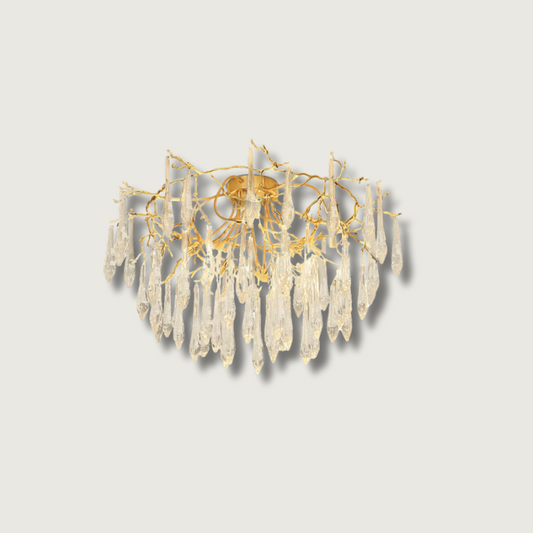 CrystalGlow - Loftlampe med strålende dråbe krystaller