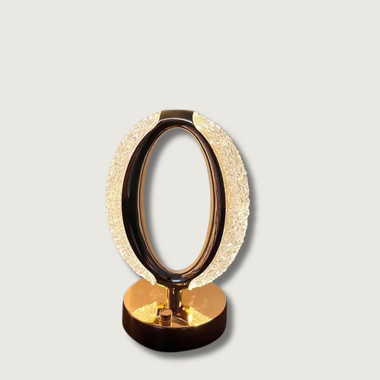 CrystalShine - Lámpara de mesa de cristal moderna con estética lujosa