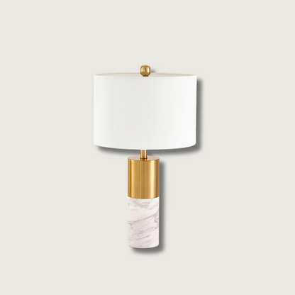 StoneRadiance - Elegant Bordlampe med Marmorbase og Moderne Linjer