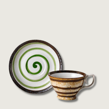 CalmSip - Tasse à matcha en céramique artisanale avec soucoupe