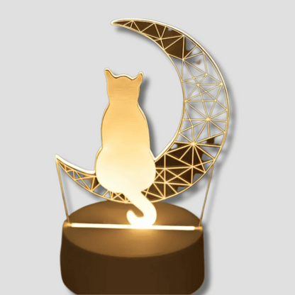 LunaCat - Lámpara Nocturna 3D con Diseño de Luna