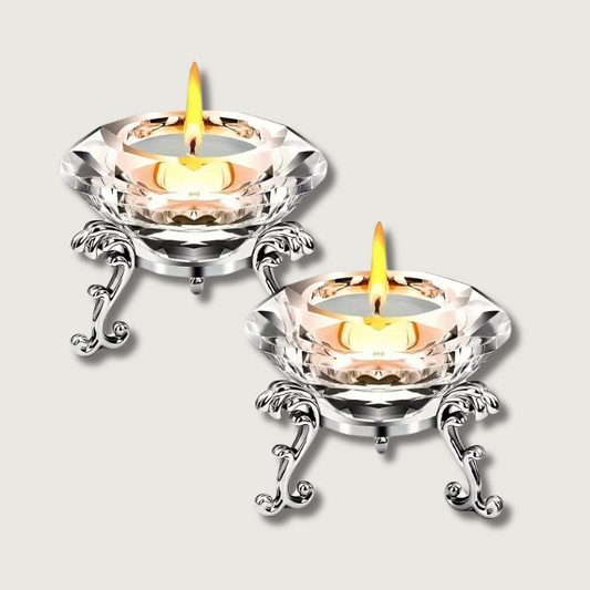 RadiantCrystal - Gennemsigtig europæisk lysestage sæt