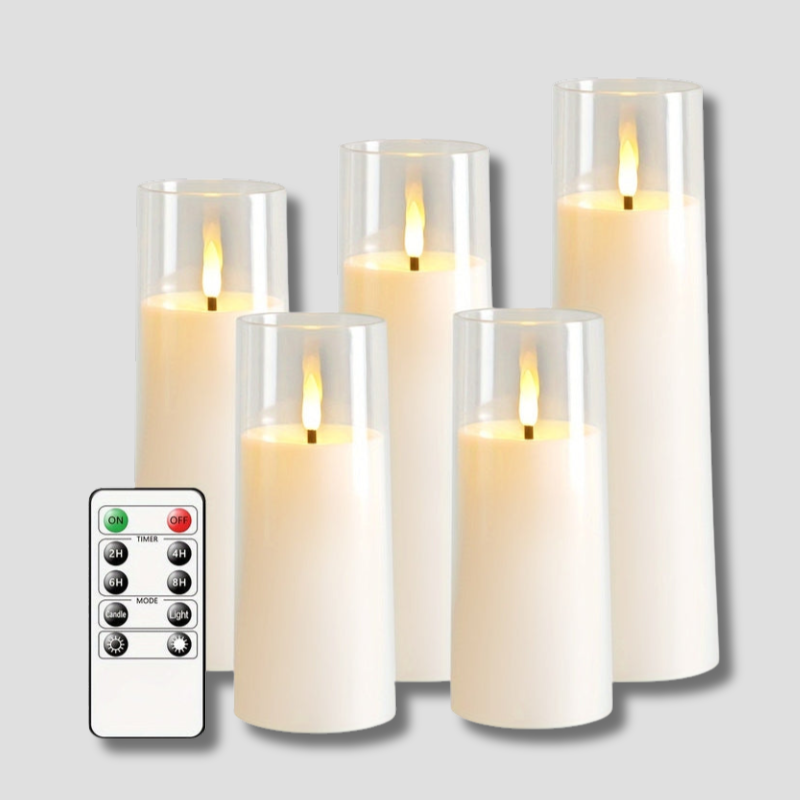 HolidaySpark - 5 LED Flameless Candles for Festive Cheer