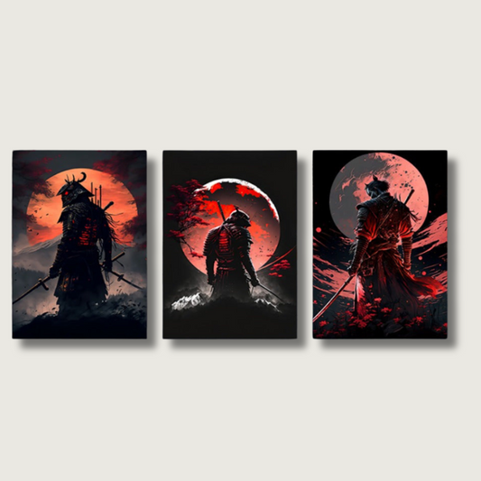 BlossomBlade - Samurai Lærred Kunst med Kirsebærblomster