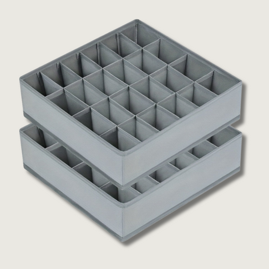 FoldBox - Set da 2 contenitori pieghevoli per la conservazione con 24 scomparti