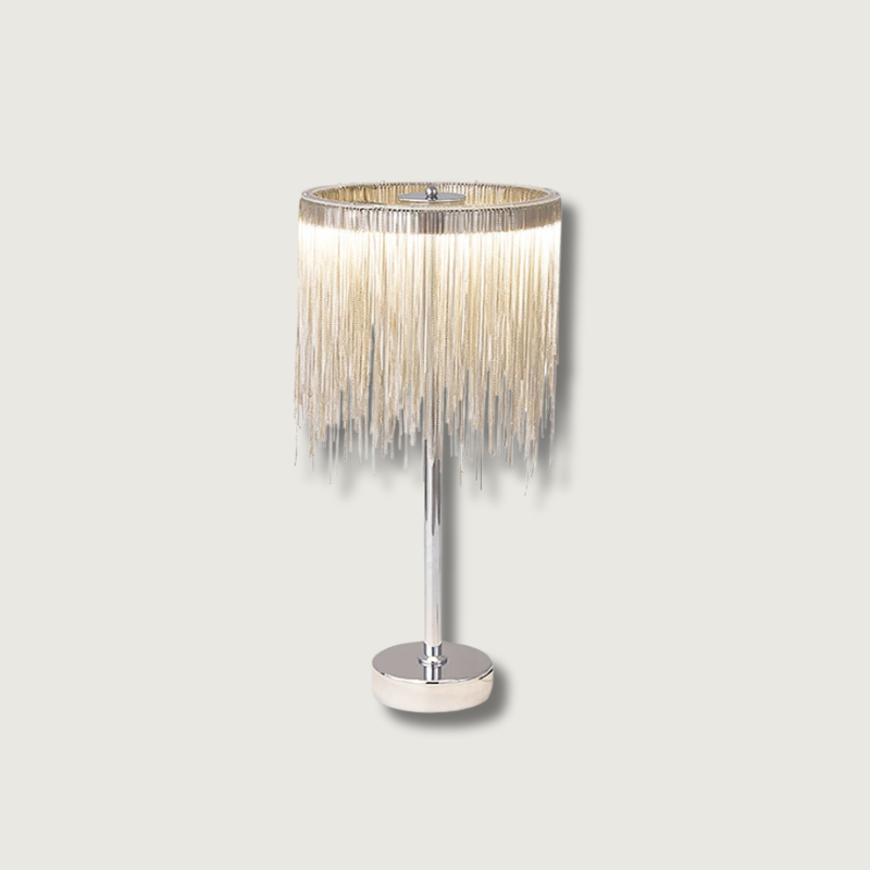 ChicGlow - Table Lamp with Sophisticated Tassel Details and Ambient Lighting