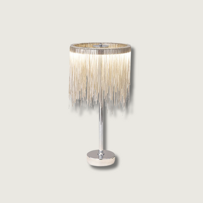 ChicGlow - Table Lamp with Sophisticated Tassel Details and Ambient Lighting