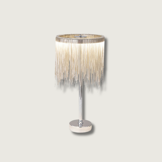 ChicGlow - Table Lamp with Sophisticated Tassel Details and Ambient Lighting