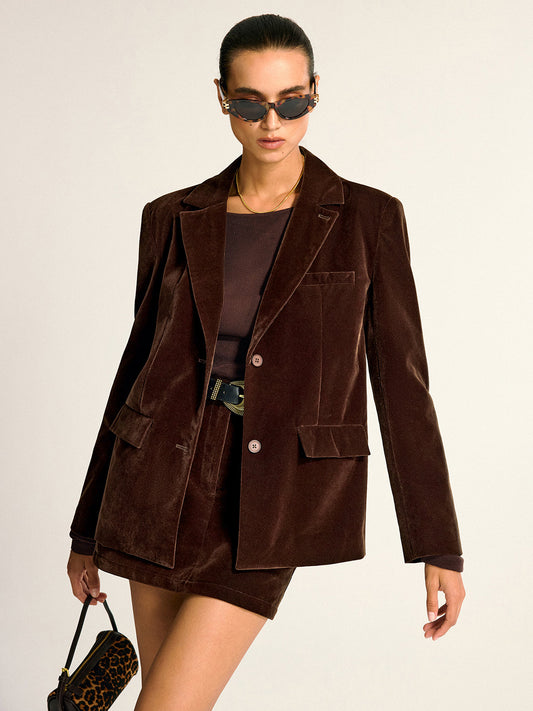 Velvet Shawl Collar Blazer 0