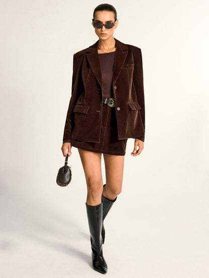 Velvet Shawl Collar Blazer 1