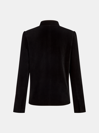 Velvet Stand Collar Blazer 4
