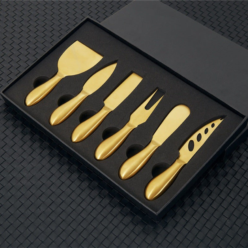 VeneziaCraft | Elegant Practical Stainless Steel Cheese Knife Set 6