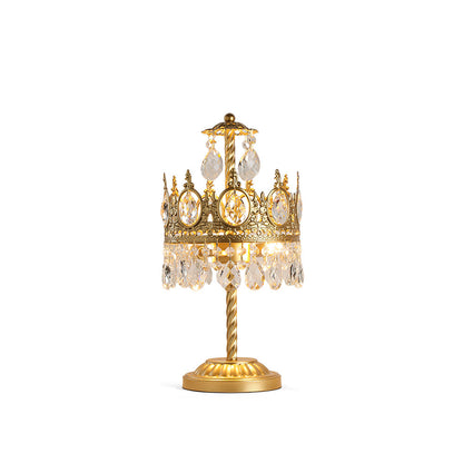 GleamAura – Elegant Crystal Table Lamp with Gold Base