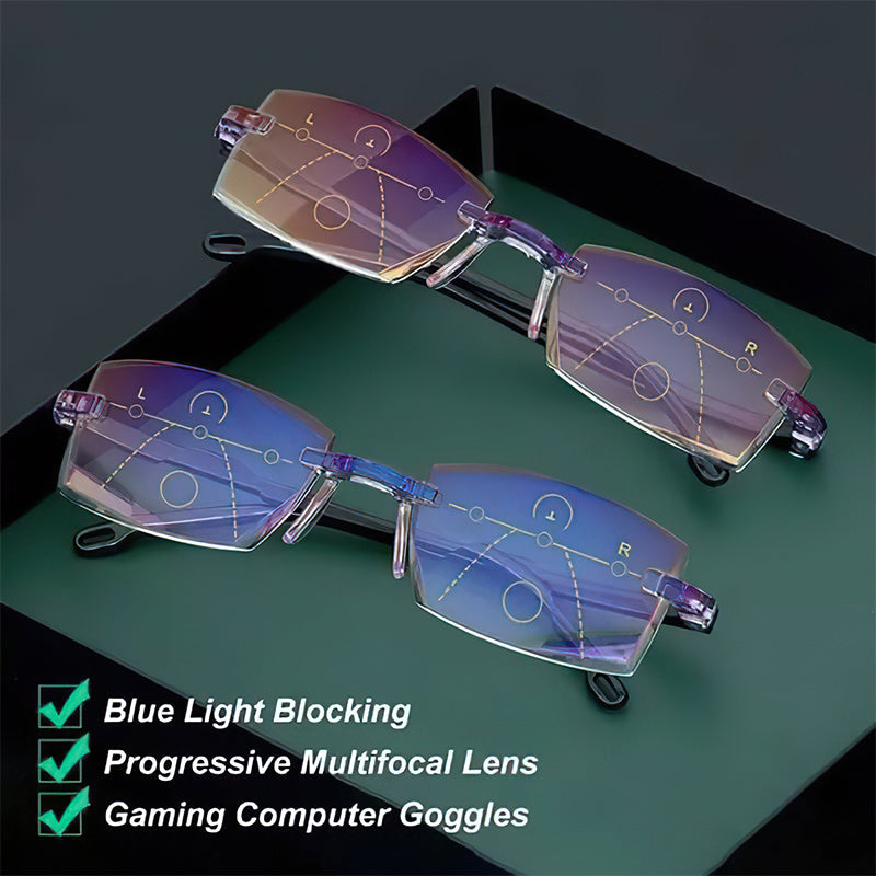 Vivolux | 2024 New High Hardness Anti-Blue Light Sapphire Reading Glasses Dual Focus Smart Reading Glasses 0