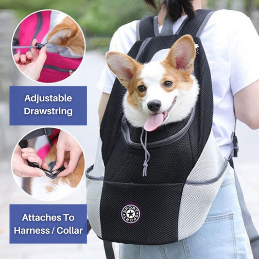 Premium Dog Backpack Carrier with Breathable Mesh and Handy Storage for Outdoor Adventures - Adjustable for Dogs Up to 25 lbs-1