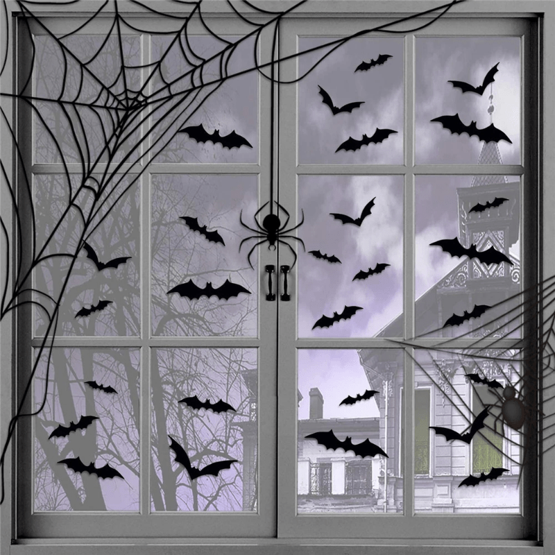 Wall Stickers 3D Halloween Bat Decorations Set 2