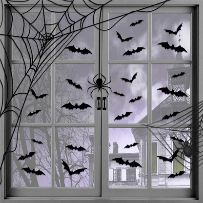 Wall Stickers 3D Halloween Bat Decorations Set 2