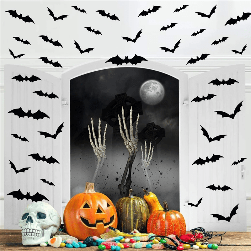 Wall Stickers 3D Halloween Bat Decorations Set 3