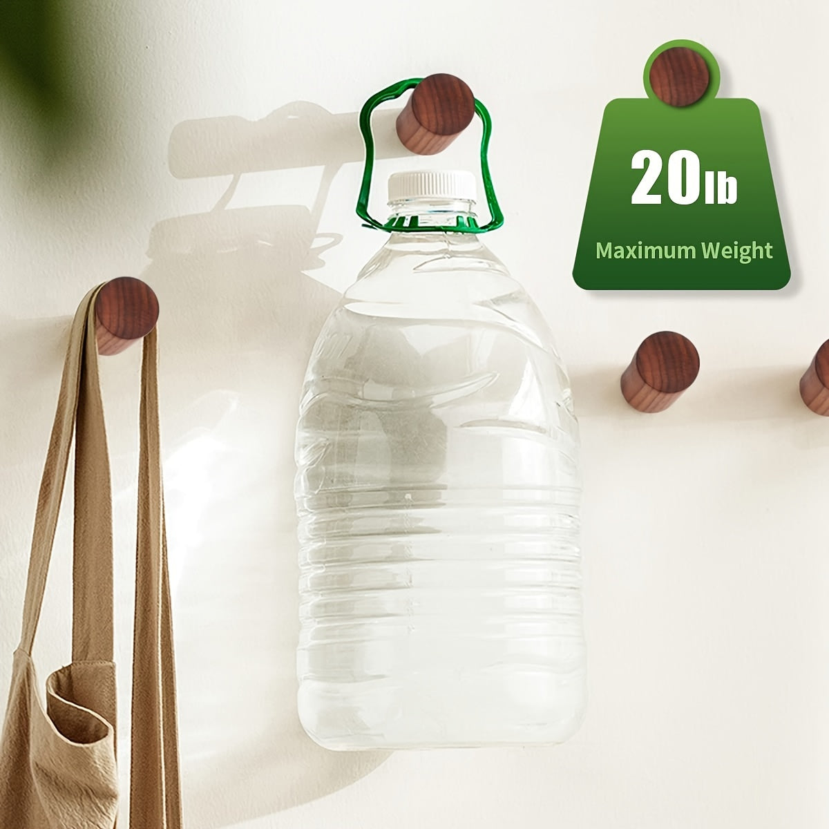 WalnutCraft | Elegant Compact Wooden Wall Hook for Coat and Key Storage 3