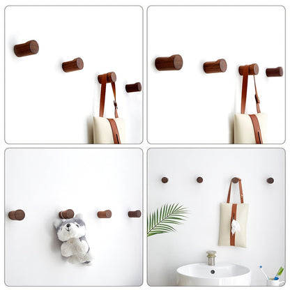 WalnutCraft | Elegant Compact Wooden Wall Hook for Coat and Key Storage 5