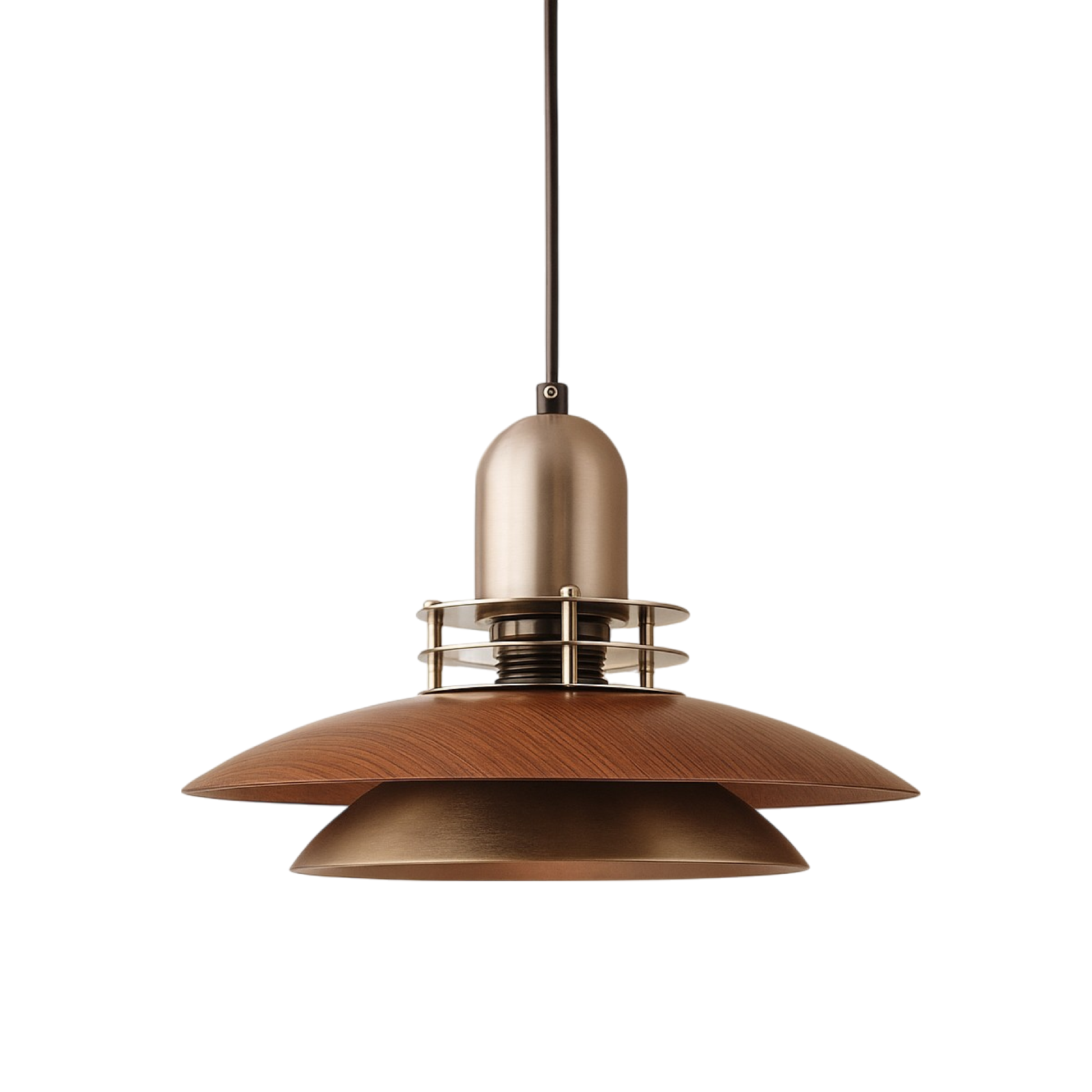 Walnut Wood Low Pendant Lamp 0