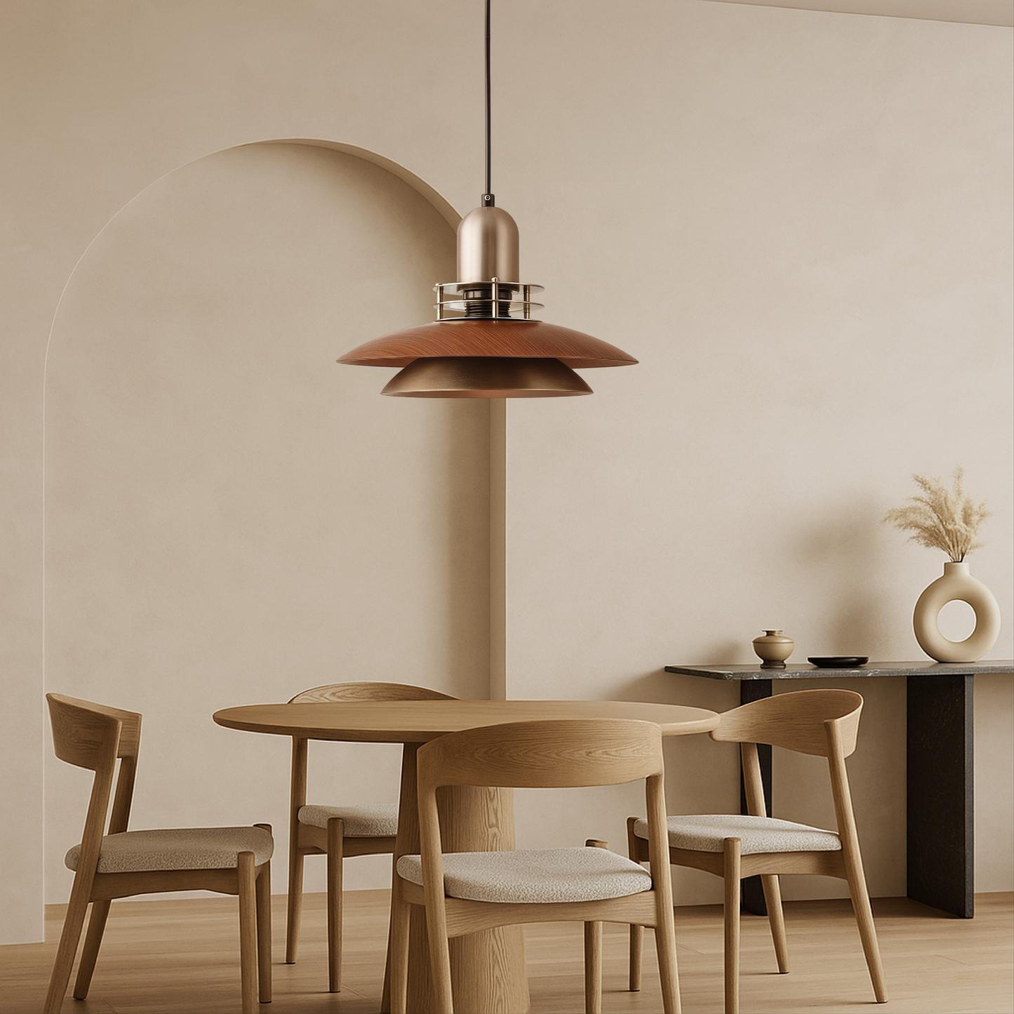 Walnut Wood Low Pendant Lamp 3