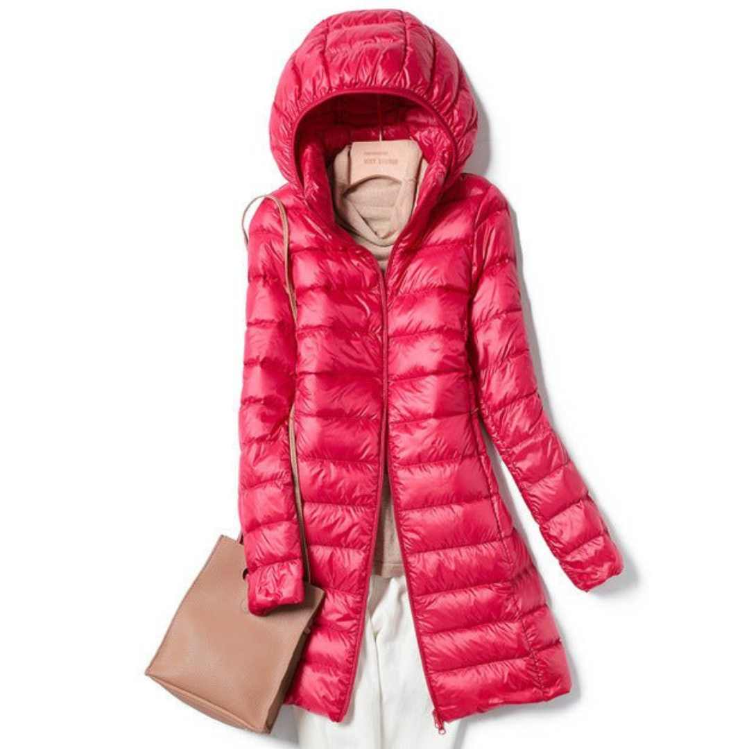 Warm winter jacket with hood for women | puffer 4