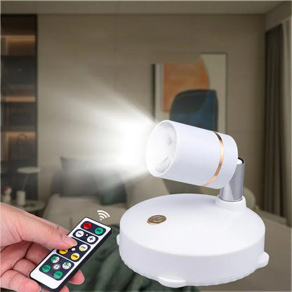 Wireless LED Spotlight with Remote Control - Dimmable Adjustable Brightness for Home and Garden 0