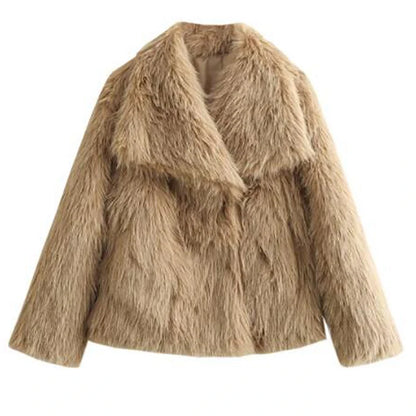 Women's Faux Fur Short Jacket – Stylish Winter Coat for Autumn Casual and Semi-Formal Wear 12