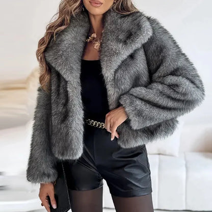 Women's Faux Fur Short Jacket – Stylish Winter Coat for Autumn Casual and Semi-Formal Wear 7