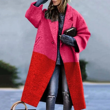Women's Oversized Wool Blend Long Coat with Notched Lapel – Elegant Winter Coat for Casual and Semi-Formal Occasions 2