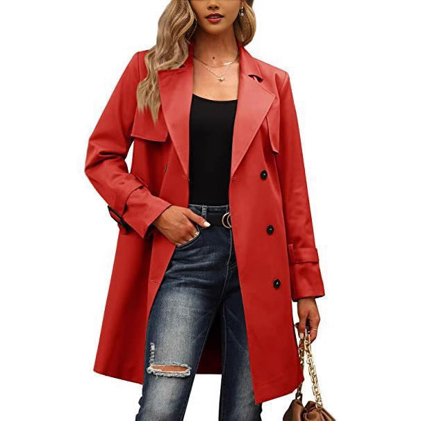 Women's Tailored Wool Coat – Double-Breasted Long Winter Coat for Formal Occasions 1