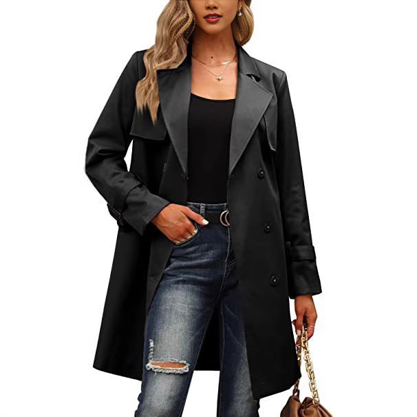 Women's Tailored Wool Coat – Double-Breasted Long Winter Coat for Formal Occasions 2