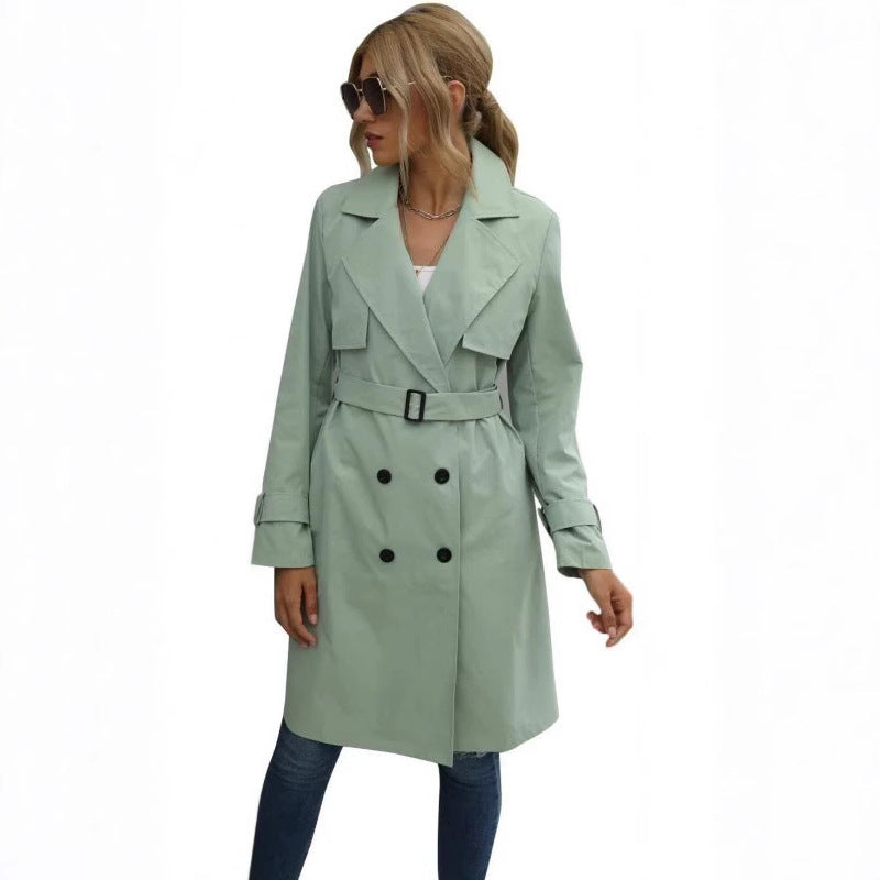 Women's Tailored Wool Coat – Double-Breasted Long Winter Coat for Formal Occasions 4