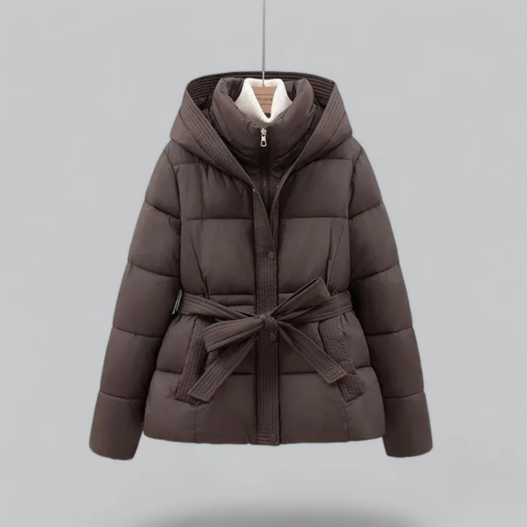 Women's Warm Belted Hooded Puffer Jacket | Winter 1