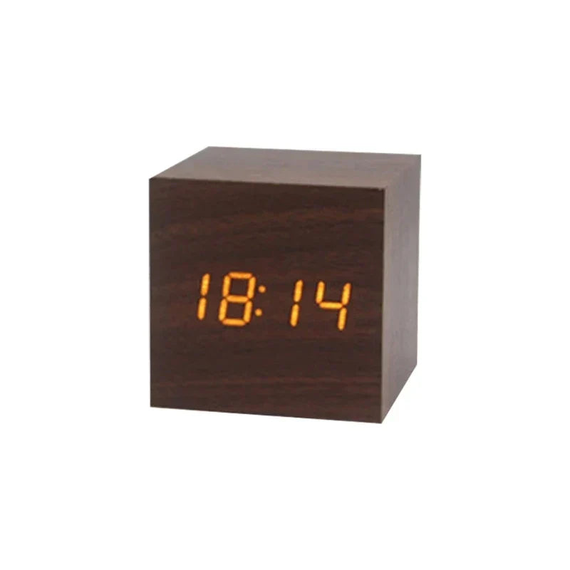 WoodAura | Modern Elegant Digital Alarm Clock with Temperature Display 0
