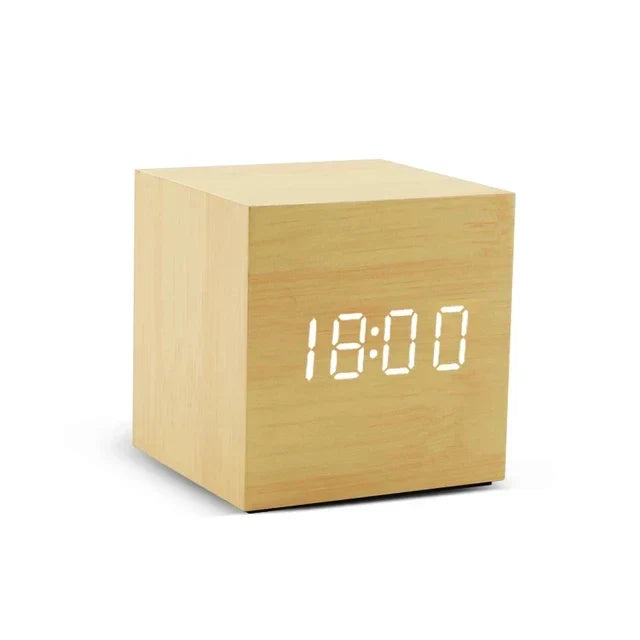WoodAura | Modern Elegant Digital Alarm Clock with Temperature Display 4