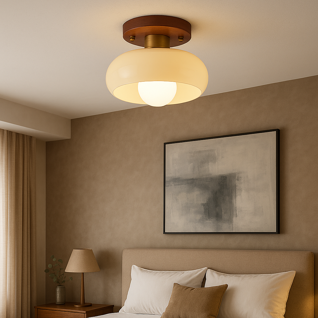 Wooden Cream Ceiling Lamp 3