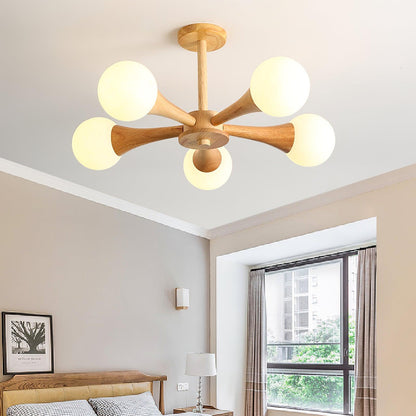 LunaBeam - Elegancka Drewniana Lampa Sufitowa