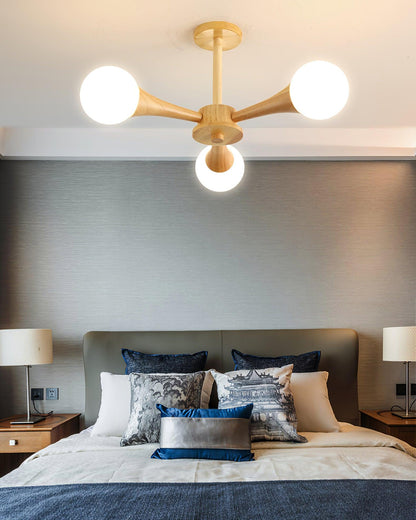 LunaBeam - Elegancka Drewniana Lampa Sufitowa