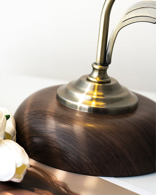 BloomGlow – Elegant Ceramic and Wood Desk Lamp