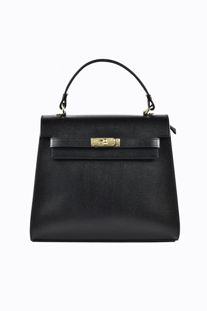 Zaira Bag in Genuine Black Saffiano Leather 0
