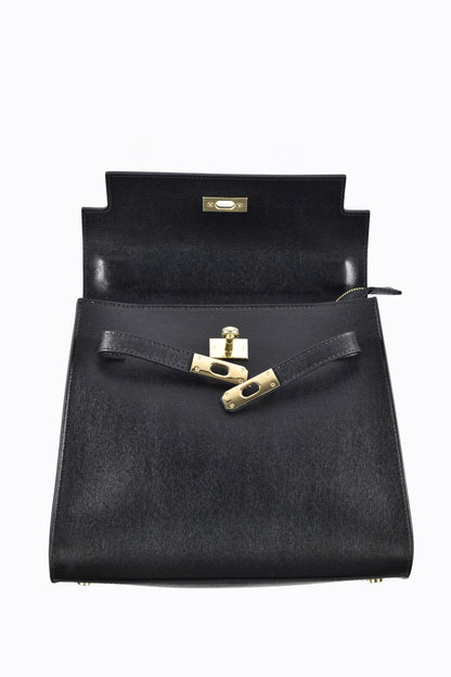 Zaira Bag in Genuine Black Saffiano Leather 4