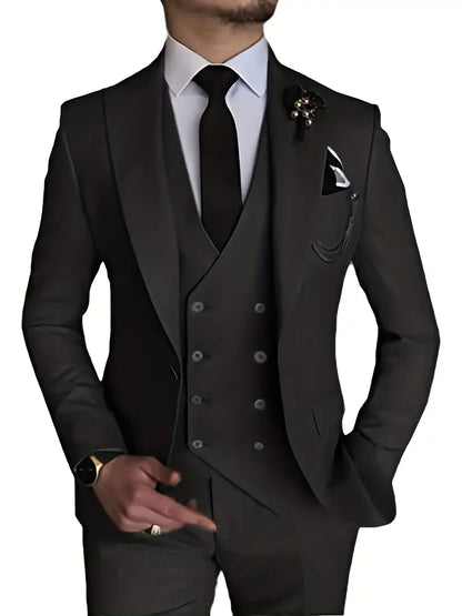 Variant image for Men's Suit Black 3-Piece Size M Polyester-43