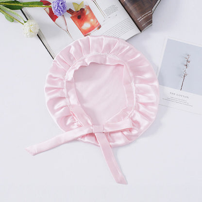 OpalSilk - Silk Lace Sleep Cap with Ribbons