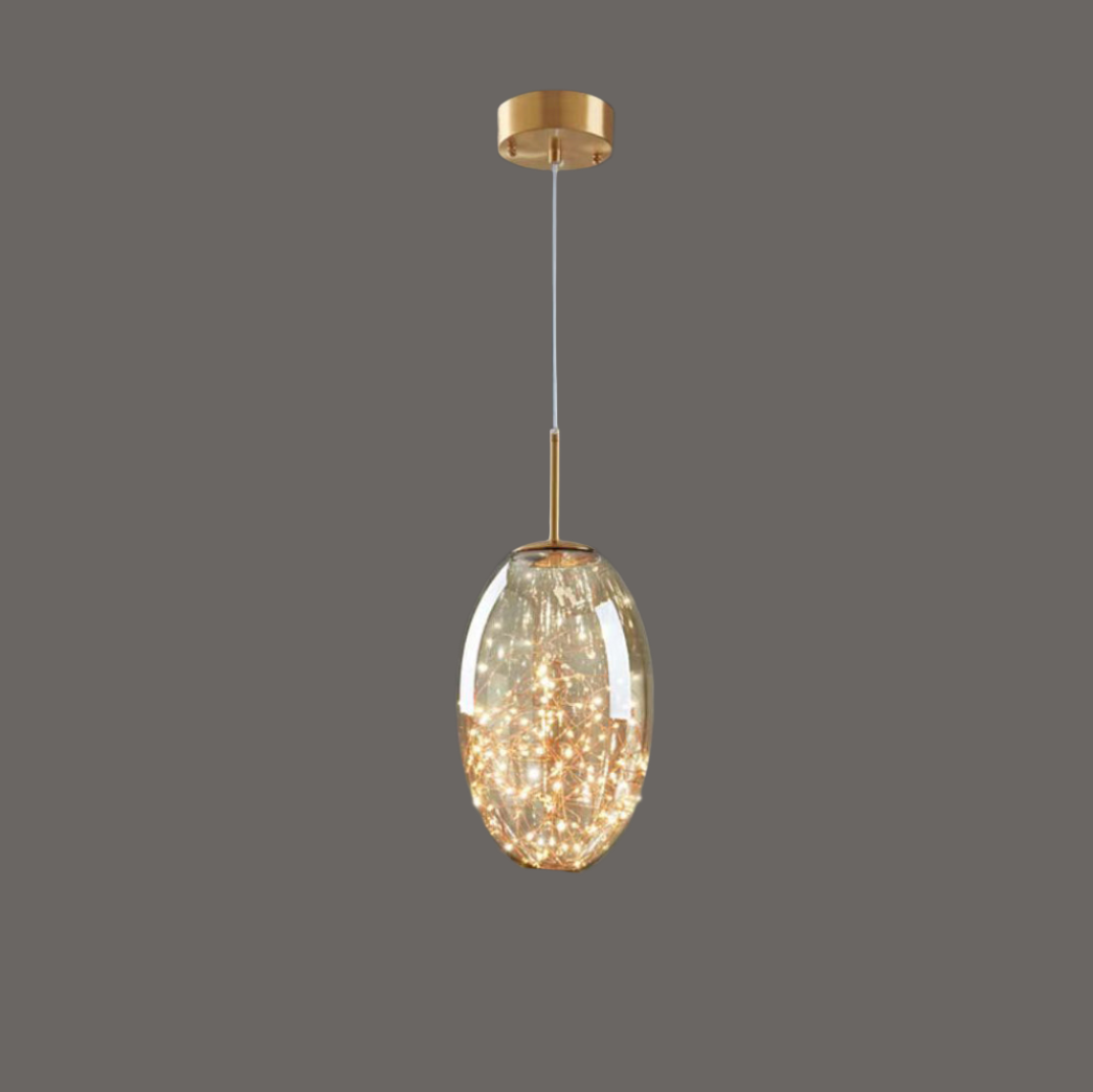 NebulaGlow - Lampe Suspendue Grise