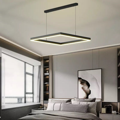 AuraGlow – Sleek LED Chandelier with Dimmable Feature